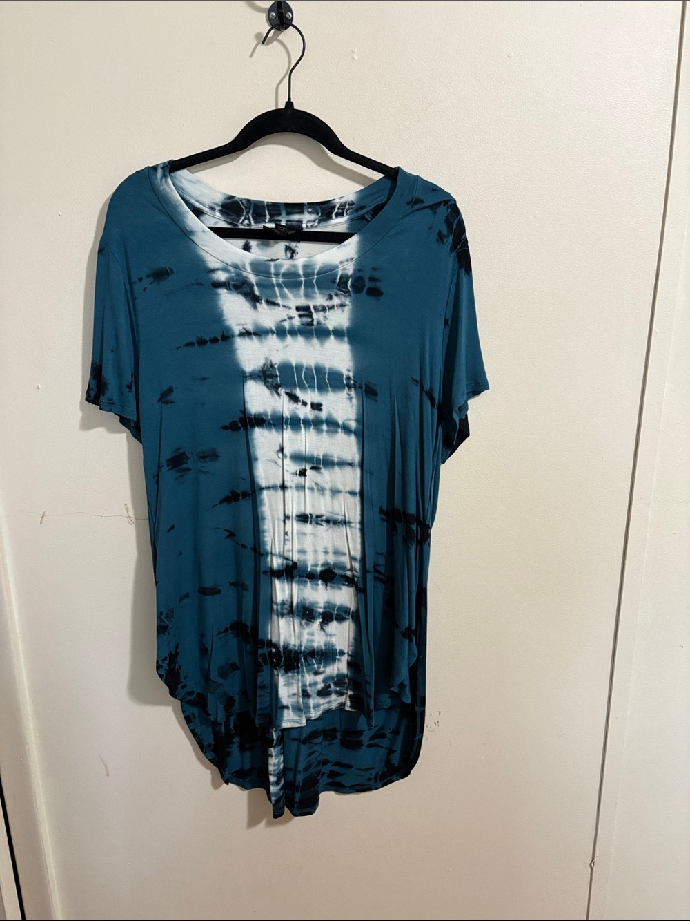 Teal Tie-Dye Short Sleeve Women’s Tunic